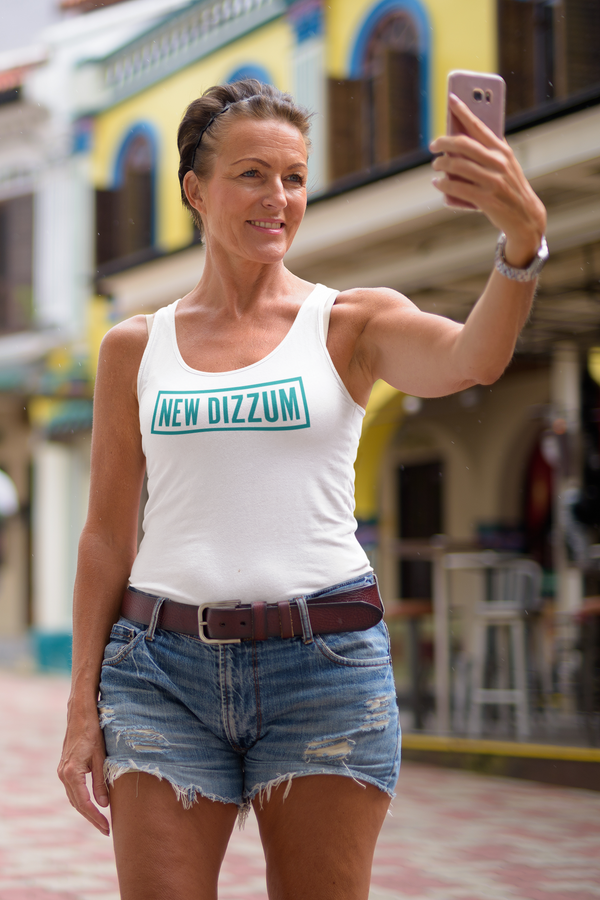 New Dizzum White Women's Tank Tops