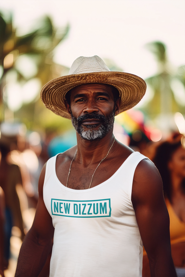 New Dizzum White Men's Tank Top